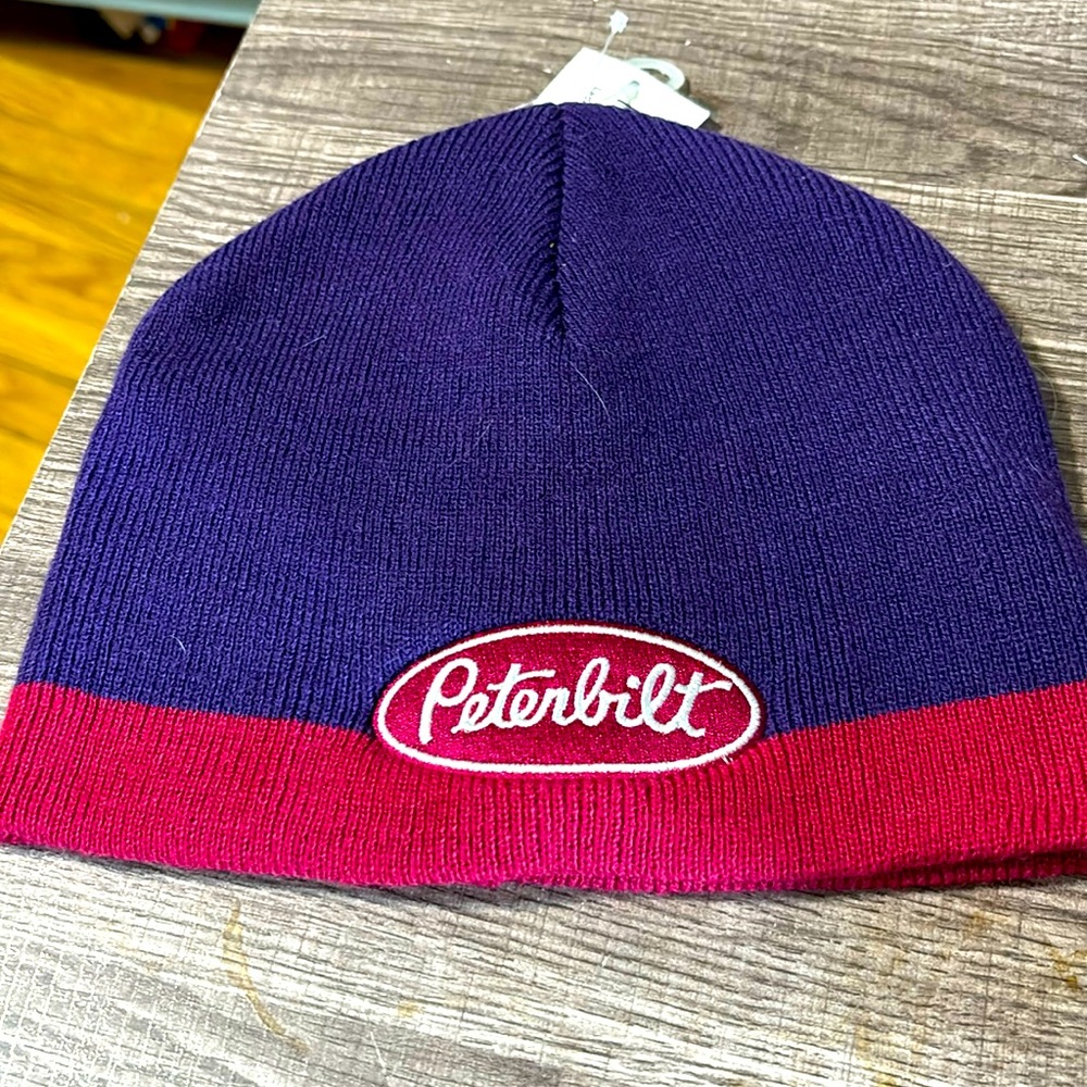 Peterbilt striped women's beanie hat NWT